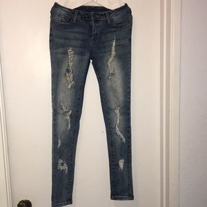 Encore distressed skinny jeans, size 0